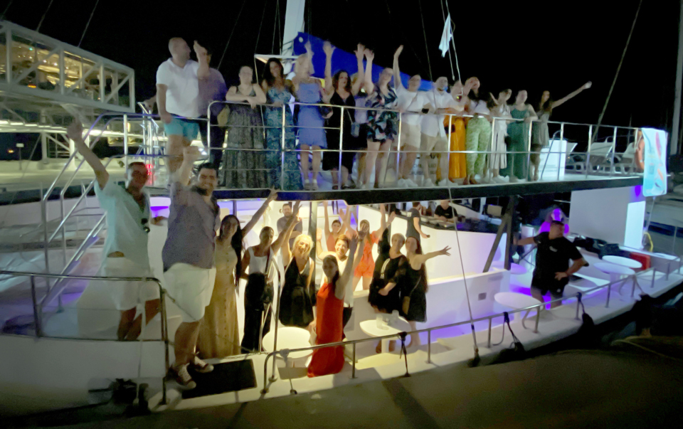 You are currently viewing Tsielepis staff blow off steam on night cruise